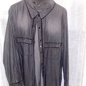 Faded black button up blouse